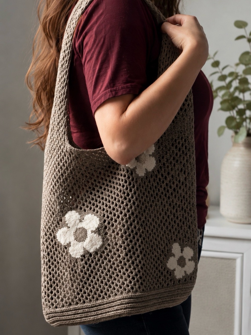 ✨Boho Crochet Floral Tote Bag ✨ - Picture 5 of 5
